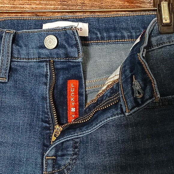 Lucky Brand Jeans 27 4 Ava Raw Hem Blue Denim Stretch - Picture 7 of 12